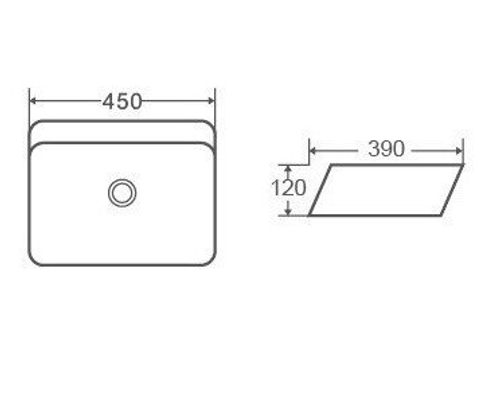 Раковина накладная Cerama Lux 450x390x120