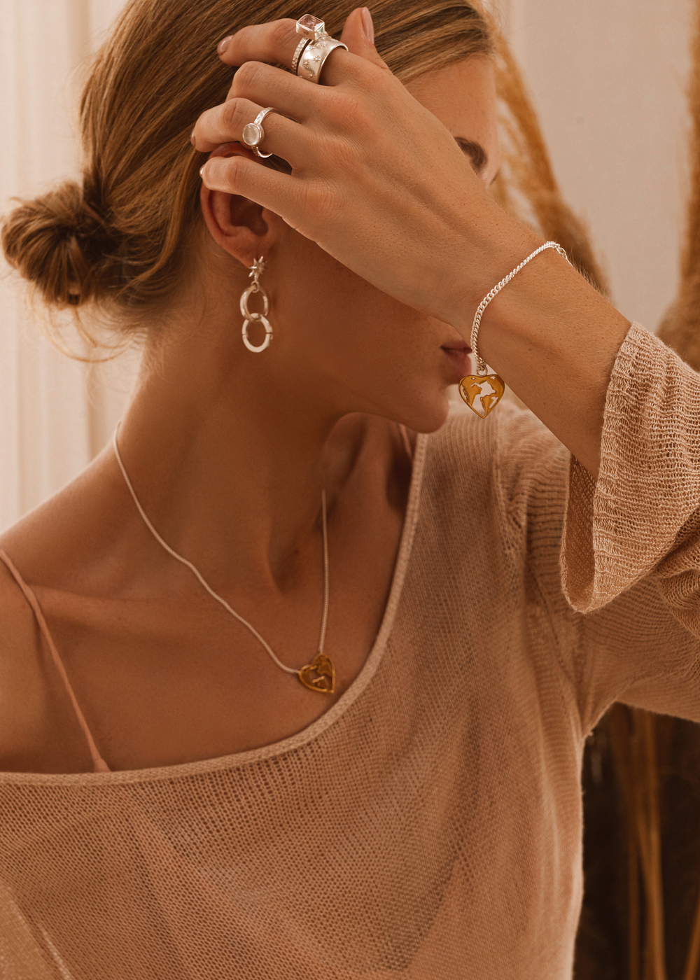 Браслет «Континенты» с позолотой