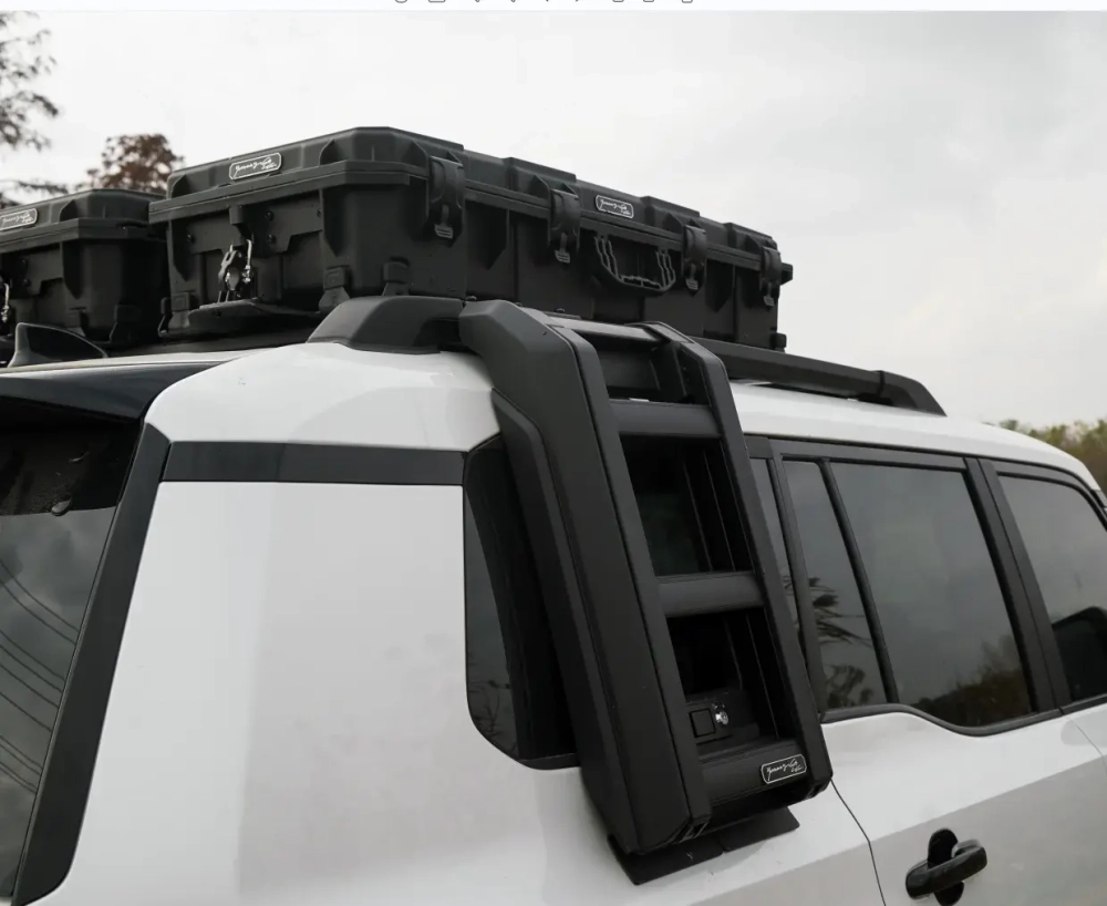 Силовые рейлинги с ящиком и лестницей для Land Cruiser Prado 250 LC250 2024+ платформа багажник экспедиционный обвес