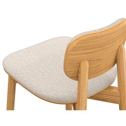 Стул полубарный с обивкой Saga, рогожка, бежевый