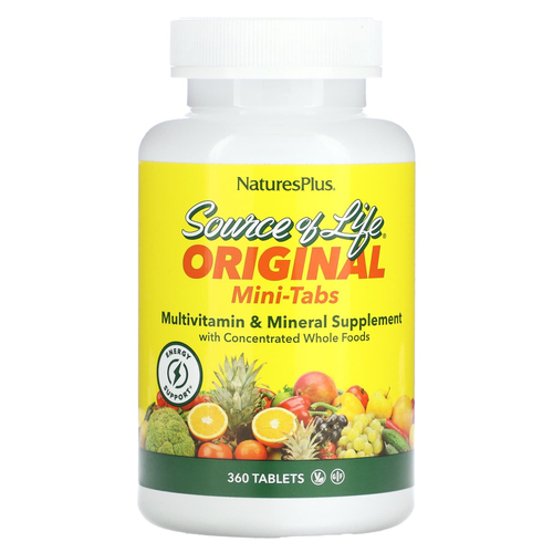 NaturesPlus, Source of Life, оригинальные мини-таблетки, мультивитаминная и минеральная добавка, 360 таблеток