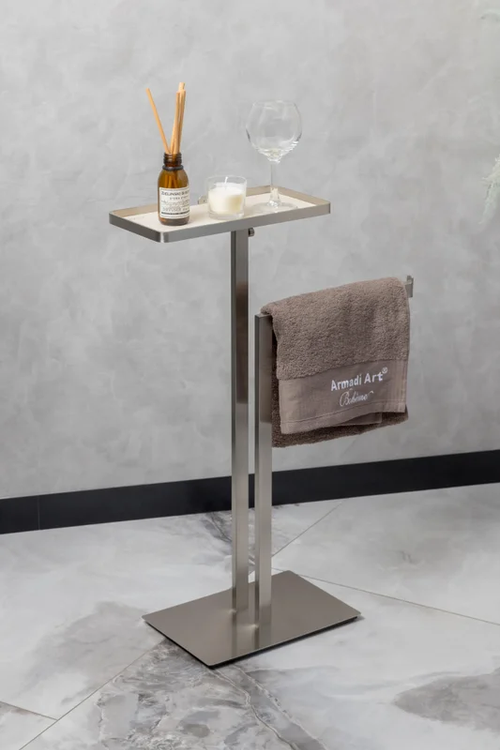 Стойка напольная с полкой и полотенцедержателем CHROME