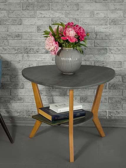 Стол журнальный BeautyStyle 15 серый бетон/бук