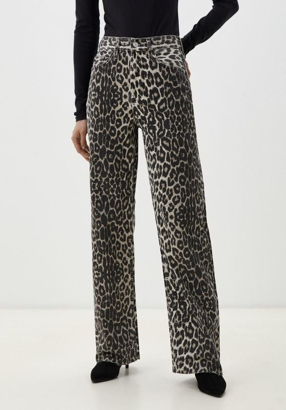 Джинсы squalo леопардовые прямые