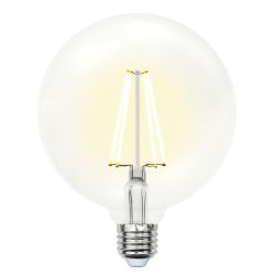 LED-G125-10W-WW-E27-CL PLS02WH Лампа светодиодная. Форма шар. прозрачная колба. Цвет свечения теплый белый. Серия Sky. Упаковка картон. ТМ Uniel