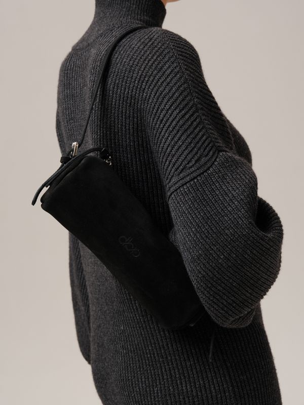 Замшевая сумка DBR 31343 черный велюр