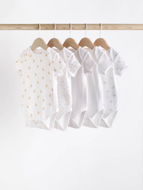 Боди с коротким рукавом для малышей Next K79-873, 5 шт., Белый
