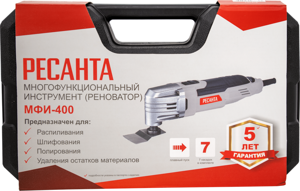 Многофункциональный инструмент (реноватор) МФИ-400 в кейсе Ресанта