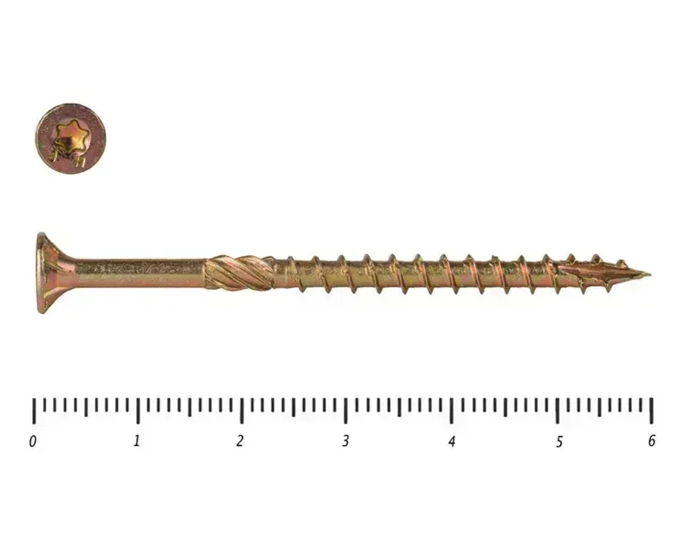 Саморез конструкционный по дереву 4*60 HIMTEX потайной