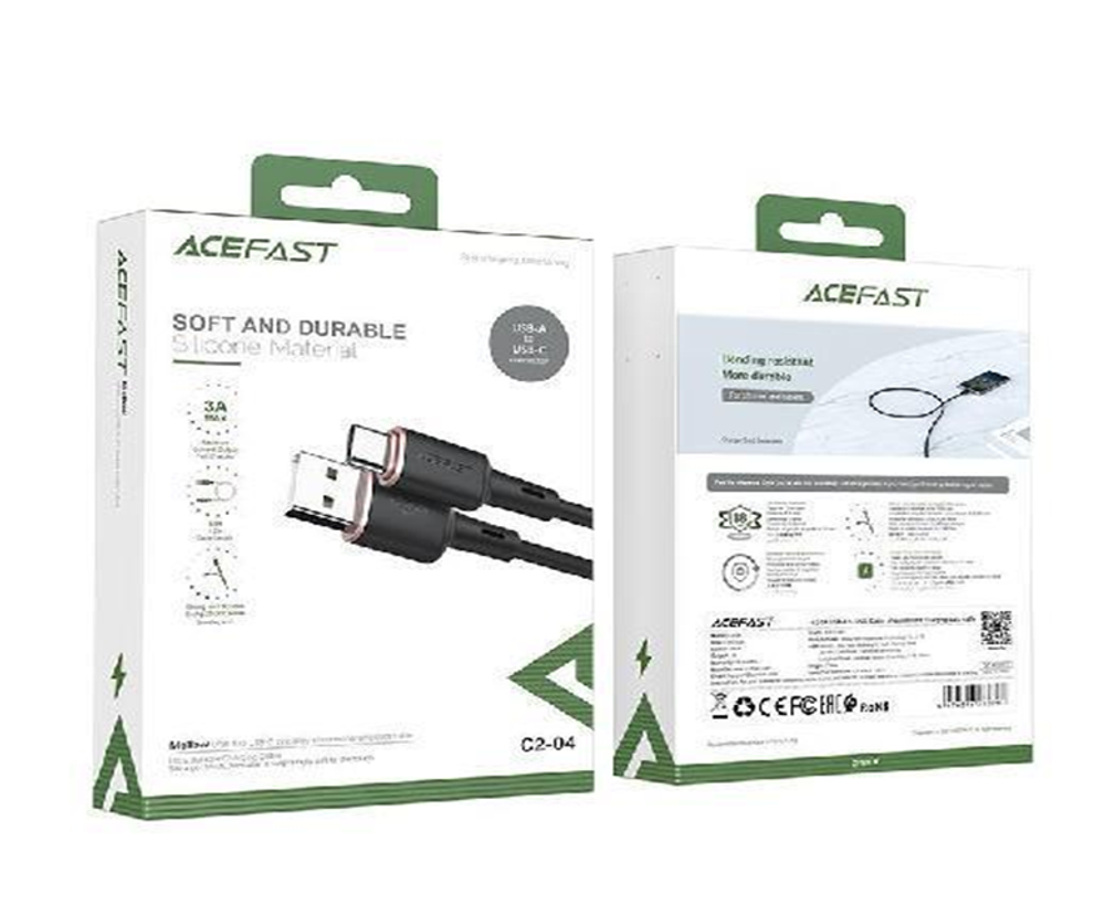 C2-04 USB-A to USB-C zinc alloy silicone charging data cable