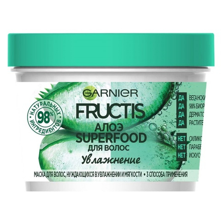Garnier Fructis Маска для волос Алоэ Superfood, увлажнение, 390 мл