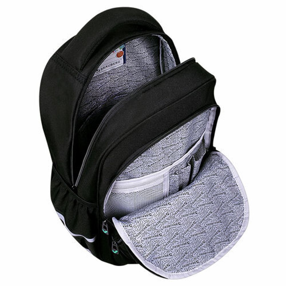 Рюкзак BRAUBERG MOTION, 2 отделения, 3 кармана, "Get away", СВЕТООТРАЖАЮЩИЙ ПРИНТ, 41х28х17 см, 273117