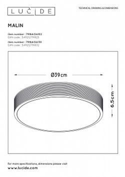 Накладной светильник Lucide Malin 79184/24/02