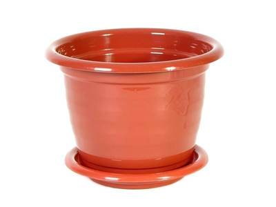 Горшок цветочный Виола 2л с поддоном, коричневый