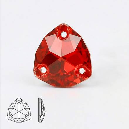 Стразы пришивные хрустальные, цвет Siam, форма Trilliant