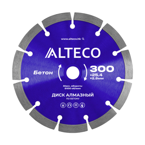 Диск алмазный по бетону ALTECO 300x25.4x2.8 мм