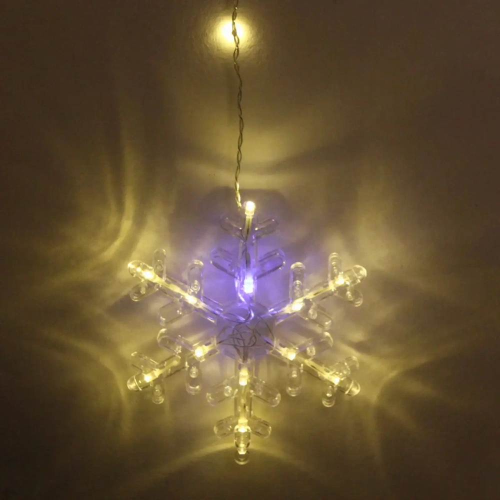 Гирлянда для дома БАХРОМА «Снежинка» ш2,5 м* в0,6/0,9м 130 ламп LED, IP-20, Теплый белый, белый мерцает (возможность соединения)