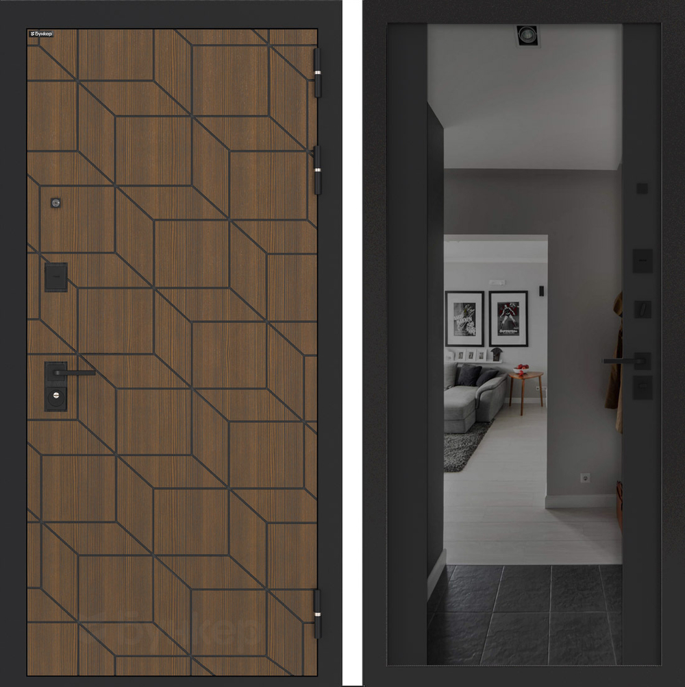 Дверь Входная Бункер BN-03 ФЛЗ-1 с тонировкой Черный кварц, металлическая