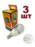 Светодиодная LED лампа G45 4,2W E14 тёпл 3шт