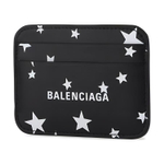 Balenciaga Cow Leather Card Holder Unisex Black