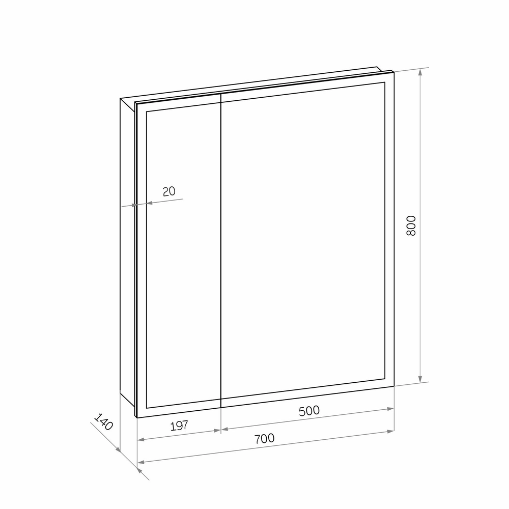 Зеркала-шкафы Reflexion Cube RF2212CB