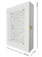 Ключница настенная "Прованс" 34*24*7см, из массива дерева с резной дверцей