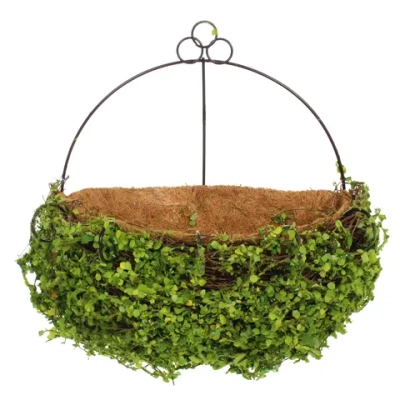 Кашпо для цветов «Сфагнум» с кокосовым волокном, настенное d=25см, листики