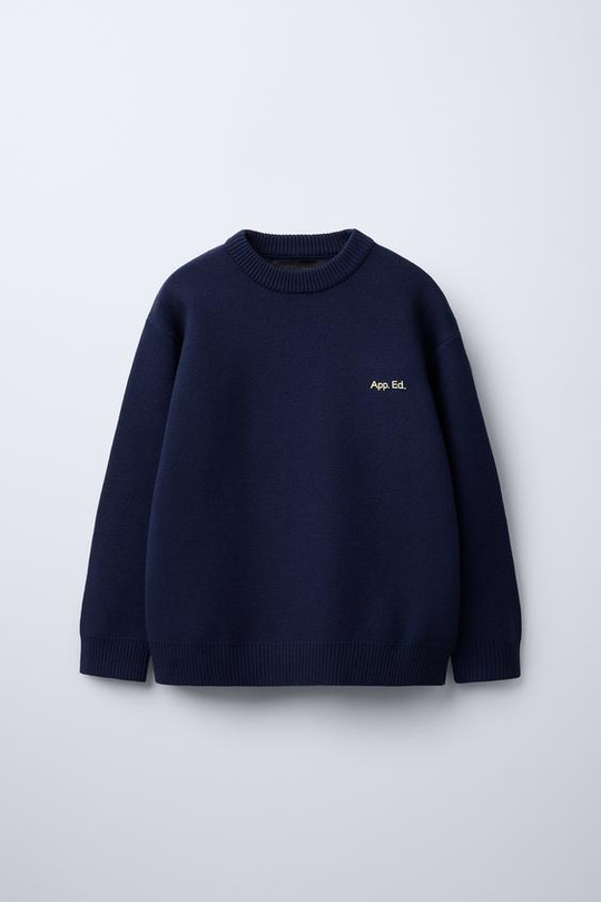 ZARA СВИТЕР ИЗ МЯГКОГО ТРИКОТАЖА, ВЫЦВЕТШИЙ СИНИЙ