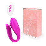 Ярко-розовый изогнутый вибромассажер с шипиками (Цвет: ярко-розовый)