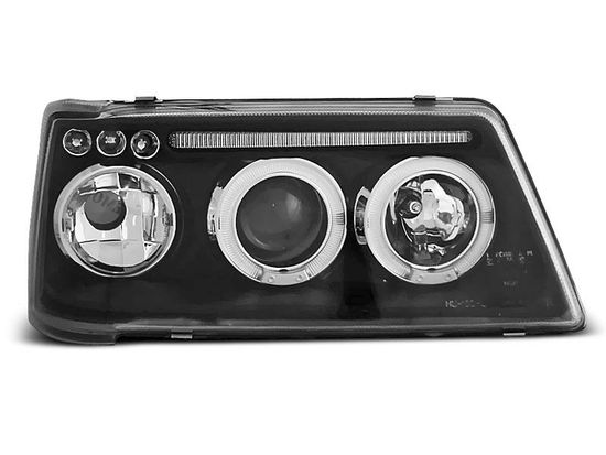 Передние фары angel eyes black для Peugeot 205
