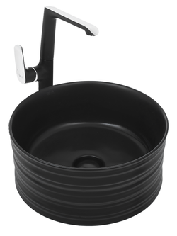 Раковина накладная (матовая черная) WeltWasser WW  ELBACH 3272 MB 405х405х180