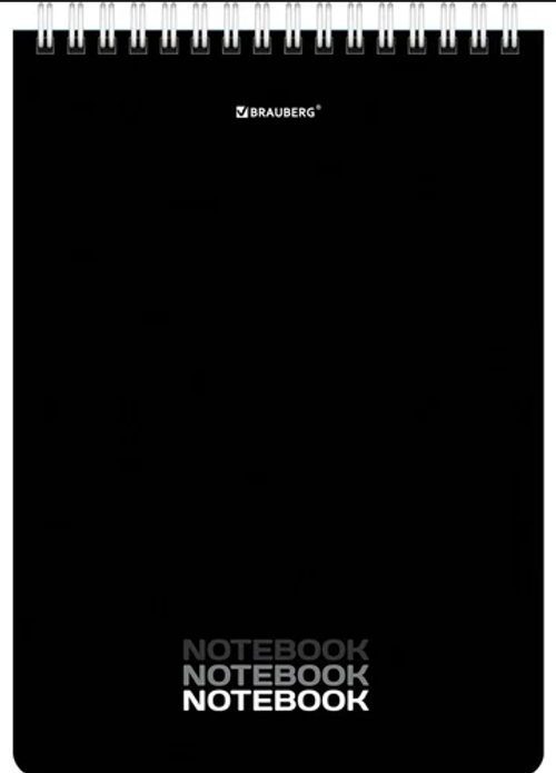 Блокнот А5 (146х206) 60л гребень/картон/жесткая подложка клетка Брауберг