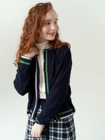 Кардиган бомбер для девочки AT1025 синий