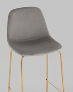 Стул барный Валенсия SN велюр серый золотые ножки 2 шт