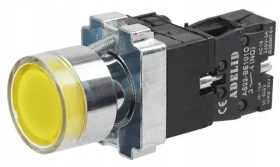 Кнопка с LED подсветкой,желтая, 220V,AC/DC,1NO, мет.МТВ2-BW3563 арт.58207