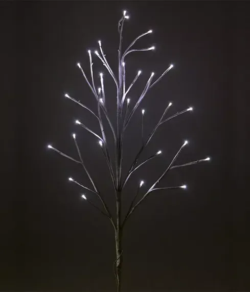 Светодиодная флористика Ветка диоды 90 см., 3*АА батарейки, 32 теплых белых LED ламп, Beauty Led (B247L-D032A-35)