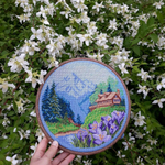 Набор для вышивания крестом Искусница "В горах.Крокусы"