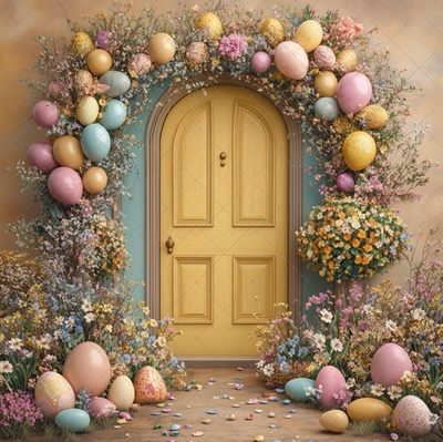 Пасхальный сюжет №8 (дверь арка) - фон неопреновый