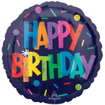 Шар Фольгированный Цветной шрифт (Ассорти)