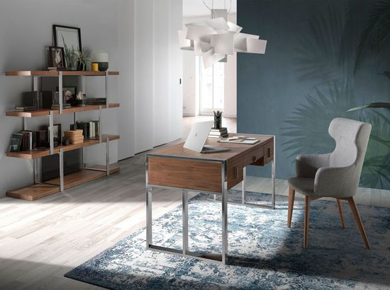 Письменный стол MQ2003 /3135 орех и хромированная сталь Испания