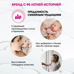 NIP Соска пустышка, силикон, размер 1 "Butterfly" Лис (0-6 мес) 1 шт