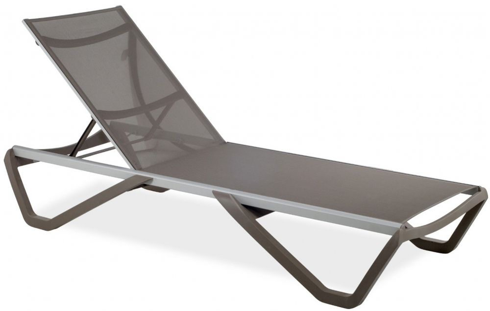 Шезлонг-лежак металлический Papatya Wave, тортора