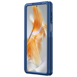 Усиленный чехол синего цвета с подставкой от Nillkin для смартфона Huawei Mate X3, серия Super Frosted Shield Fold