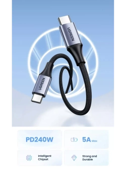 Type-C провод Угрин 240W для MacBook, iPad, iPhone 16 и тд.