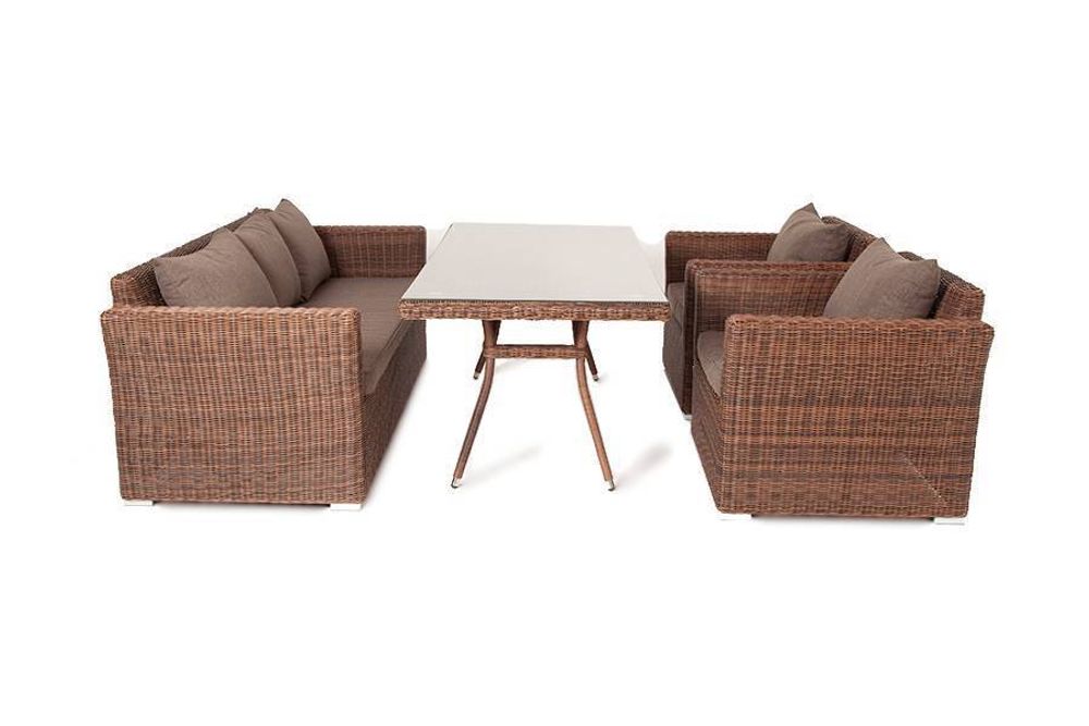 "Моккачино" обеденная группа из искусственного ротанга, цвет коричневый
