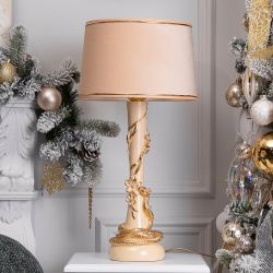 Настольная лампа Змея Катари Айвори с абажуром Тюссо Конфети Айвори