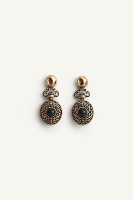 ZARA СЕРЬГИ-ПУСЕТЫ КРУГЛОЙ ФОРМЫ, ЦВЕТ СОСТАРЕННОГО ЗОЛОТА