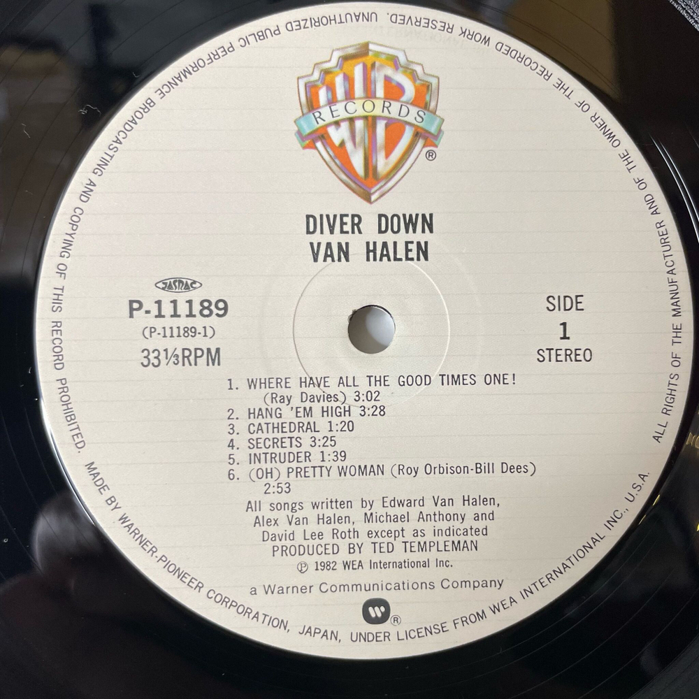 Винтажная виниловая пластинка LP Van Halen Diver Down (Japan 1982) (No Obi) The Full Bug