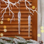 Подвеска «Морозная сосулька» 10 см (набор 2 шт), Белый