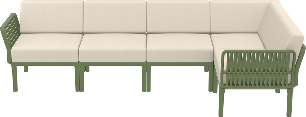 Модуль пластиковый для дивана Siesta Contract Portofino Lounge, оливковый